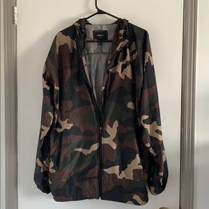 Forever 21 Mens Woodland Camo Windbreaker